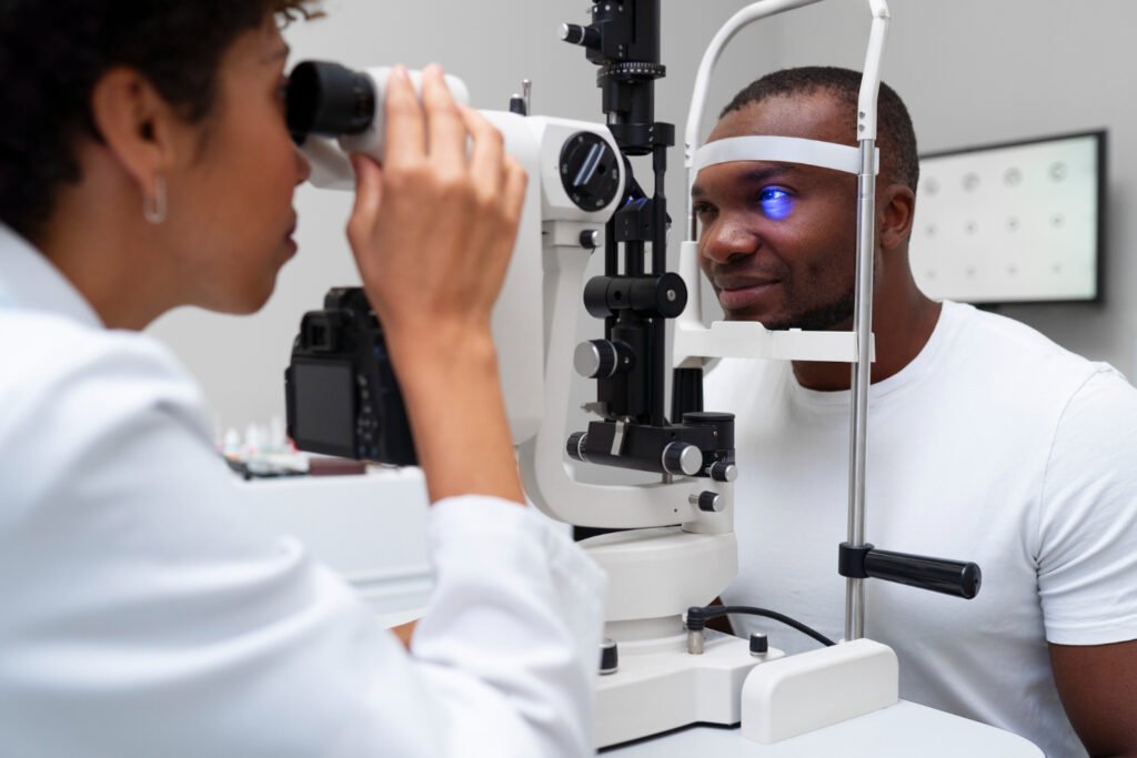 examen avec un ophtalmologue, troubles visuels fatigue oculaire baisse de la vue brouiller la vue ajustement de traitement changer de traitement soulager les yeux santé des yeux