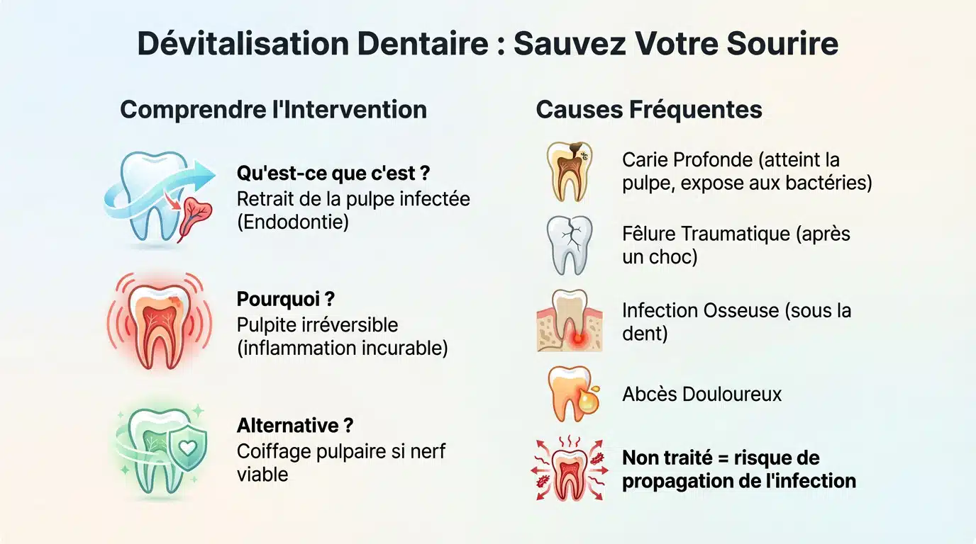 Dévitalisation dentaire pour sauver un sourire
