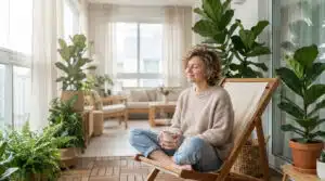 Illustration de la sérénité et de l'équilibre naturel pour un cortisol élevé traitement efficace