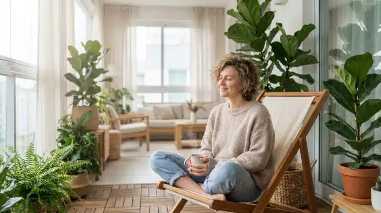 Illustration de la sérénité et de l'équilibre naturel pour un cortisol élevé traitement efficace