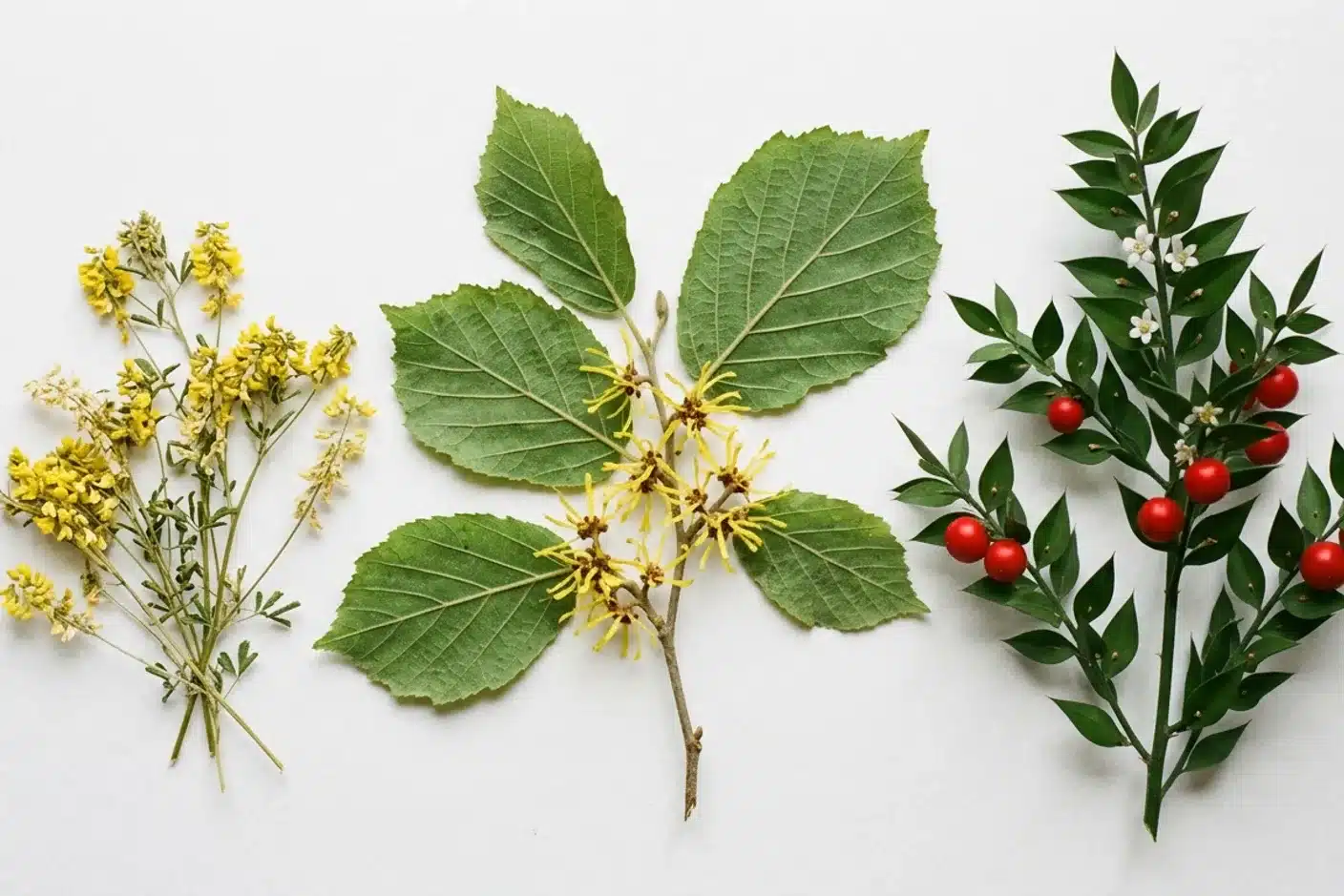 Hamamélis, petit-houx et mélilot, plantes reconnues pour soulager les hémorroïdes